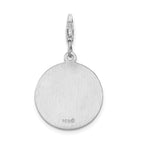 Amore La Vita Sterling Silver Rhodium-plated Polished Saint Michael Medal Charm with Fancy Lobster Clasp