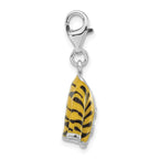 Sterling Silver Click-on CZ Enamel Tiger Jacket Charm