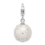 Amore La Vita Sterling Silver Rhodium-plated Polished 3-D White Ferido Stellux Crystal Ball Charm with Fancy Lobster Clasp