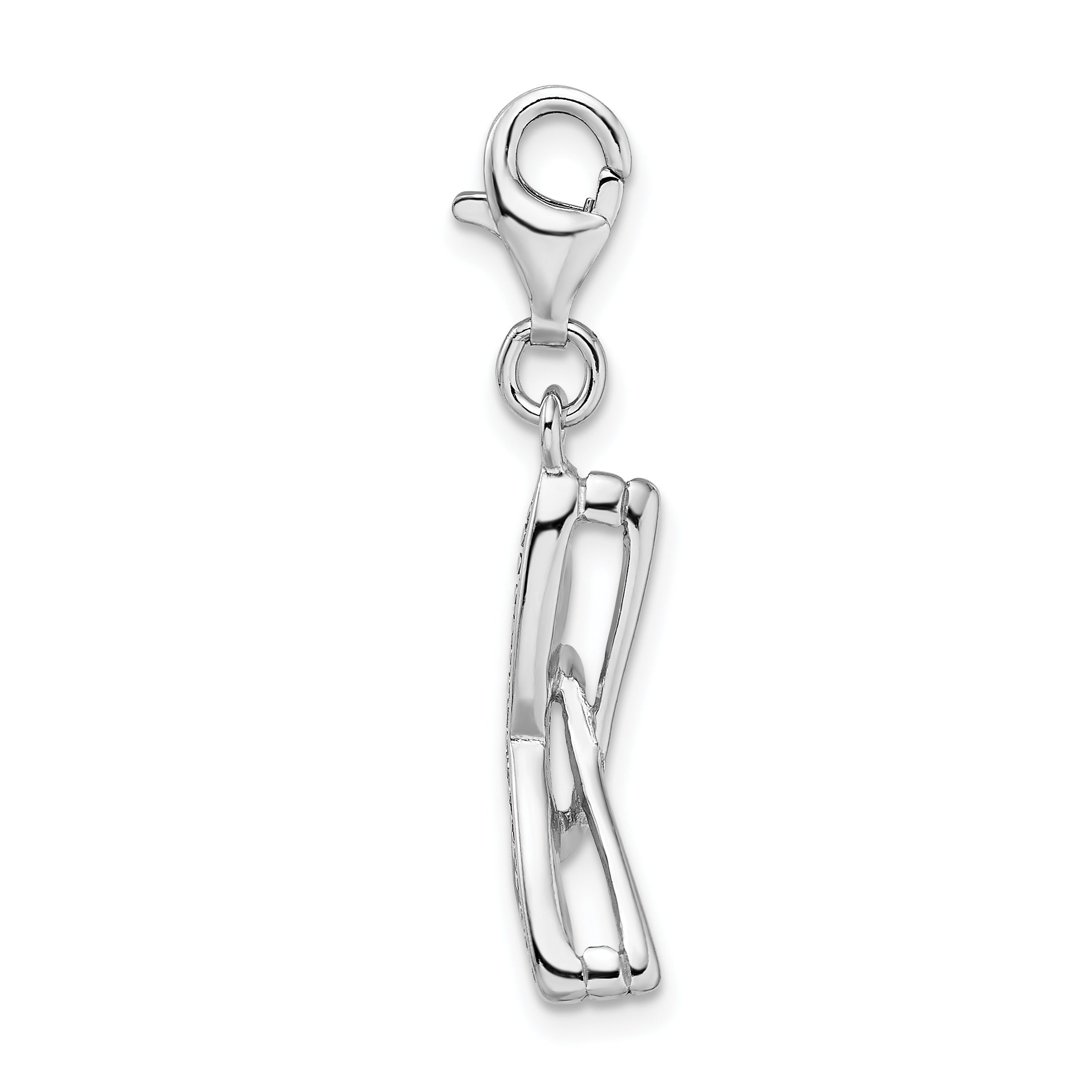 Amore La Vita Sterling Silver Rhodium-plated Polished3-D  Enameled Sunglass Charm with Fancy Lobster Clasp Secondary image