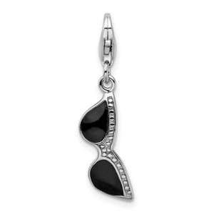 Enameled Sunglass Charm in Sterling Silver with Lobster Clasp, 39mm - Sophia Jewelers