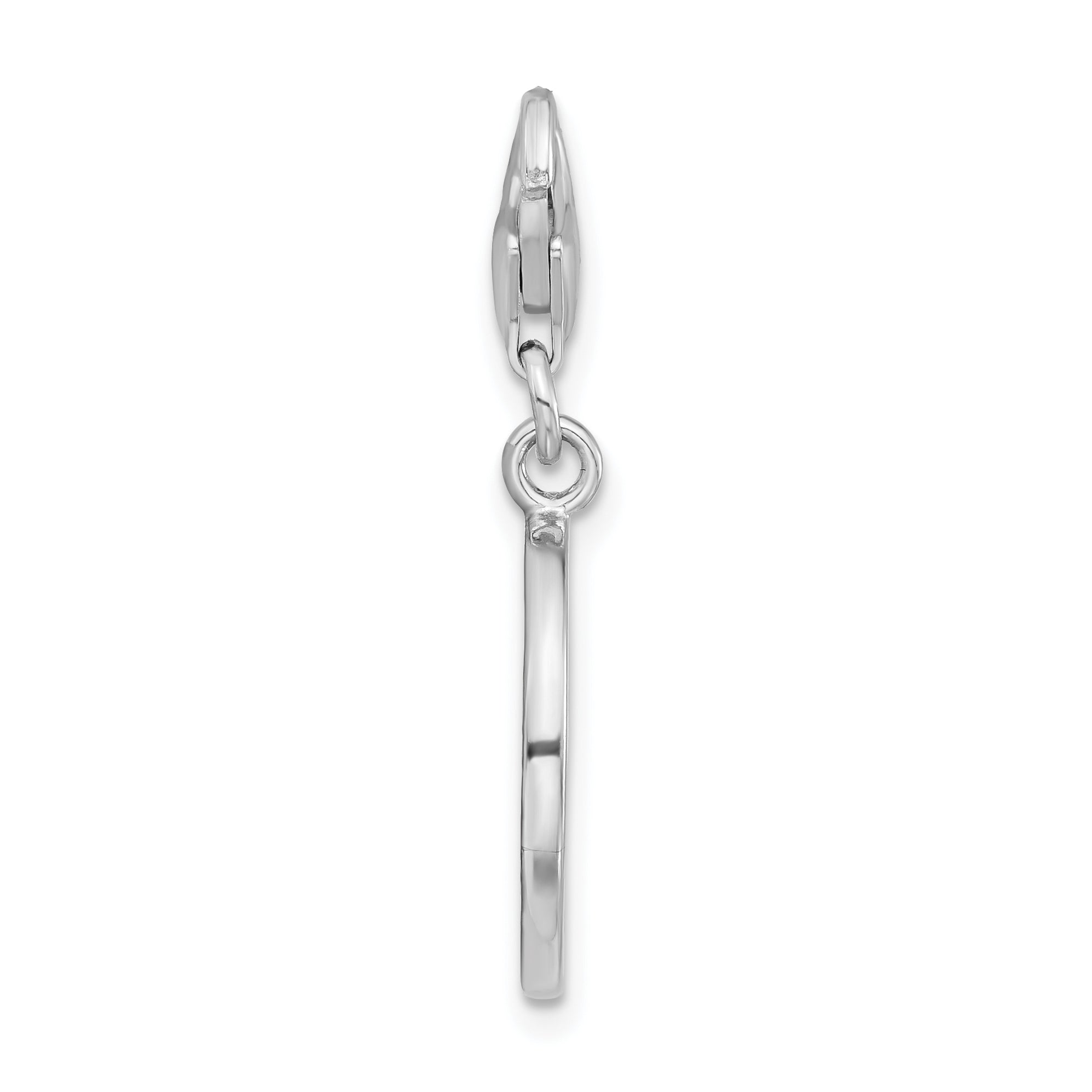 Sterling Silver Click-on CZ Polished Peace Charm Secondary image