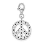 Sterling Silver Click-on CZ Polished Peace Charm