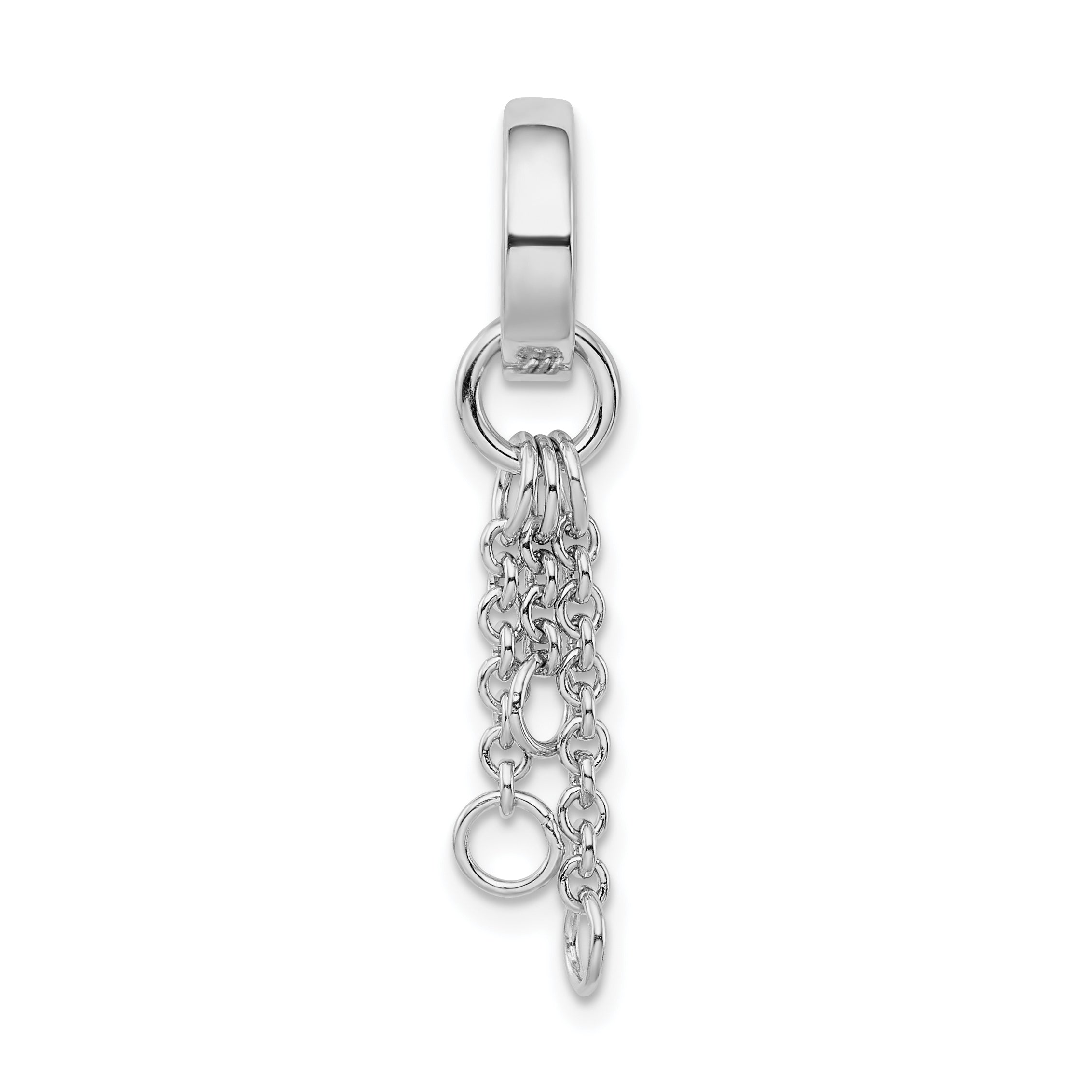 Amore La Vita Sterling Silver Rhodium-plated Polished Circle with Cable Chain Dangles Charm Carrier Pendant Main image