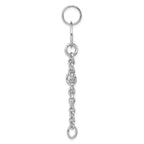 Amore La Vita Sterling Silver Rhodium-plated Polished Circle with Cable Chain Dangles Charm Carrier Pendant