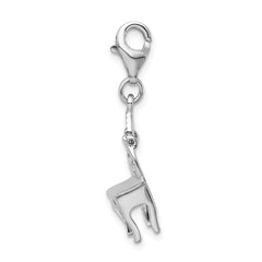 Amore La Vita Sterling Silver Rhodium-plated 3-D Polished Enameled Vanity Charm with Fancy Lobster Clasp