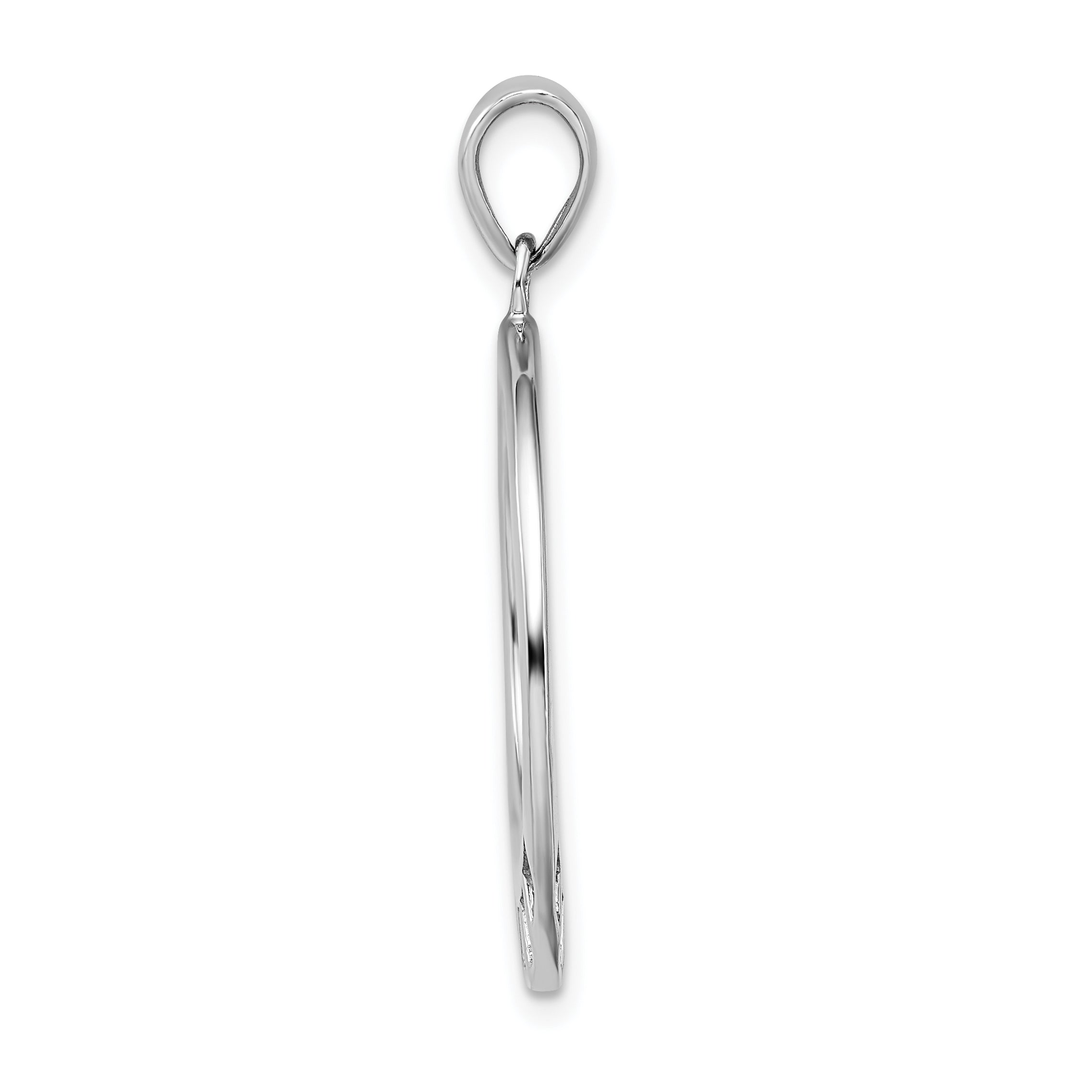 Amore La Vita Sterling Silver Rhodium-plated Polished Oval Shaped Charm Carrier Pendant Secondary image