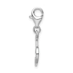 Amore La Vita Sterling Silver Rhodium-plated Polished Number 5 Charm with Fancy Lobster Clasp