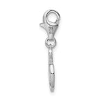 Amore La Vita Sterling Silver Rhodium-plated Polished Number 6 Charm with Fancy Lobster Clasp