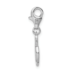 Amore La Vita Sterling Silver Rhodium-plated Polished Number 6 Charm with Fancy Lobster Clasp