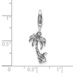 Antiqued Palm Tree Charm in Sterling Silver
