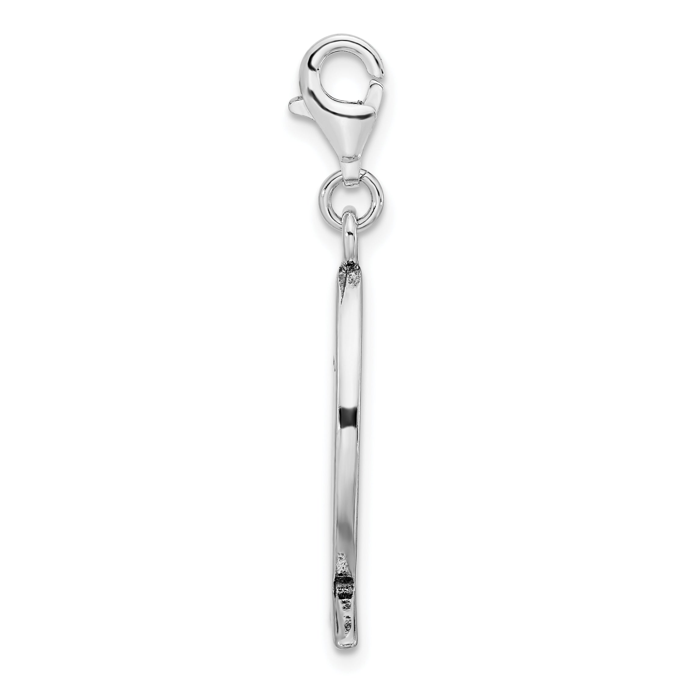Amore La Vita Sterling Silver Rhodium-plated Polished Antiqued WWJD Ichthus Charm with Fancy Lobster Clasp Secondary image