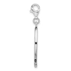 Amore La Vita Sterling Silver Rhodium-plated Polished Antiqued WWJD Ichthus Charm with Fancy Lobster Clasp