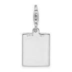 Amore La Vita Sterling Silver Rhodium-plated Polished Bingo Card Charm with Fancy Lobster Clasp