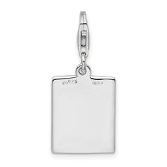 Amore La Vita Sterling Silver Rhodium-plated Polished Bingo Card Charm with Fancy Lobster Clasp