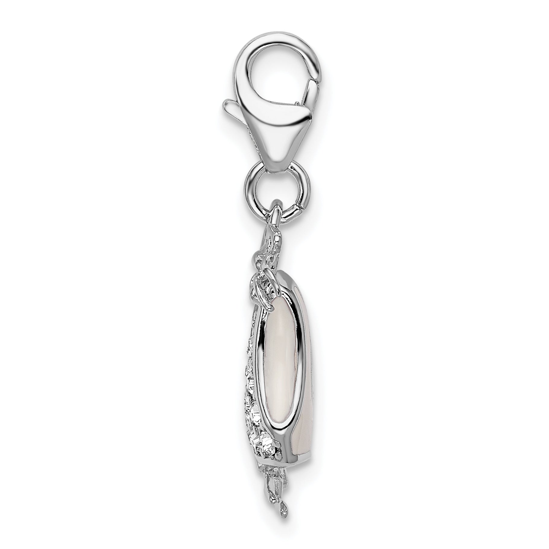 Amore La Vita Sterling Silver Rhodium-plated Polished 3-D Enameled Bikini Bottom Charm with Fancy Lobster Clasp Secondary image