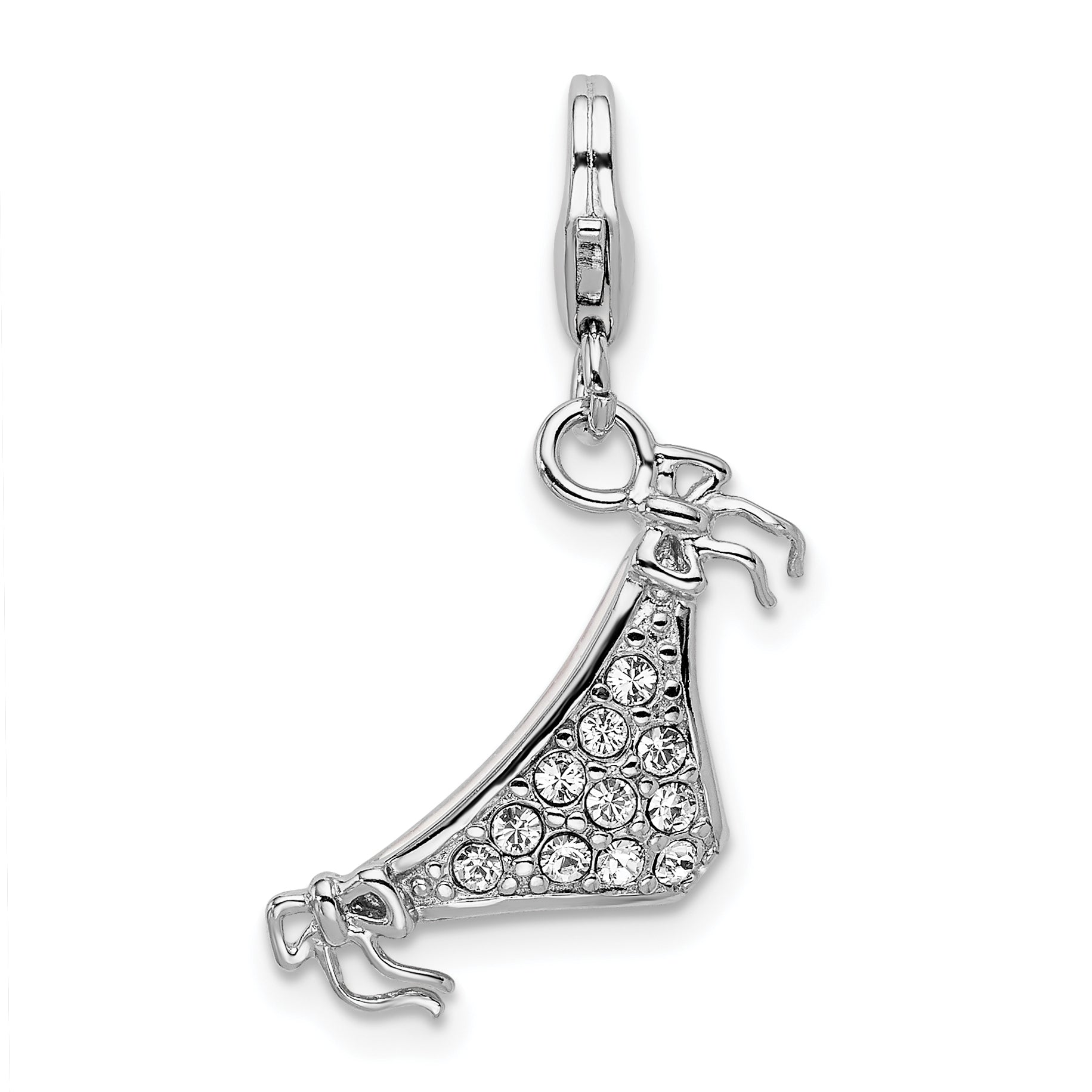 Amore La Vita Sterling Silver Rhodium-plated Polished 3-D Enameled Bikini Bottom Charm with Fancy Lobster Clasp Main image