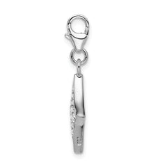 Sterling Silver Enameled 3-D Diamond w/Lobster Clasp Charm