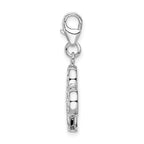 Sterling Silver Enameled 3-D Club w/Lobster Clasp Charm