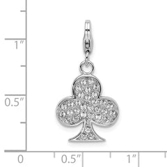 Sterling Silver Enameled 3-D Club w/Lobster Clasp Charm