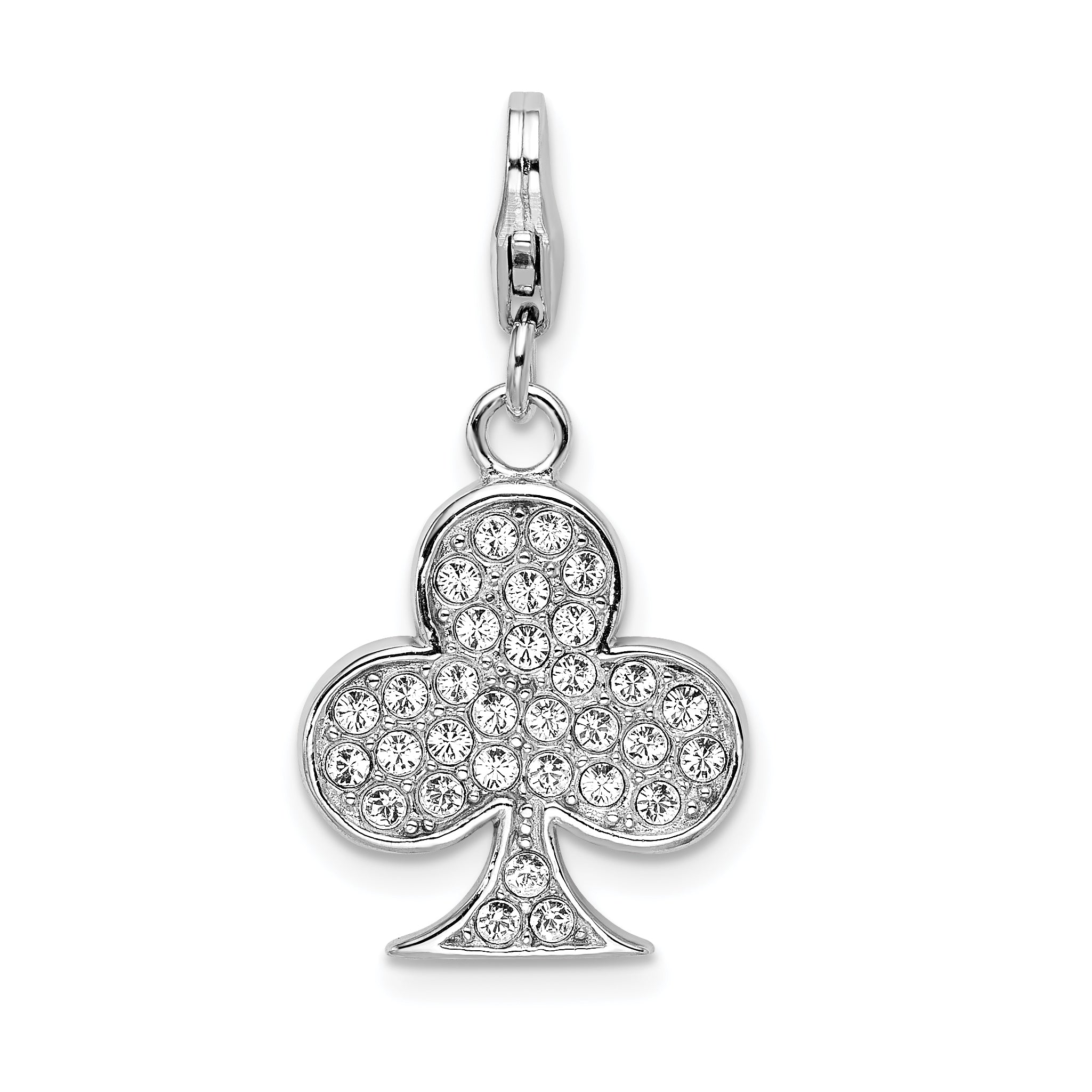 SS RH Enameled 3-D Club w/Lobster Clasp Charm Main image