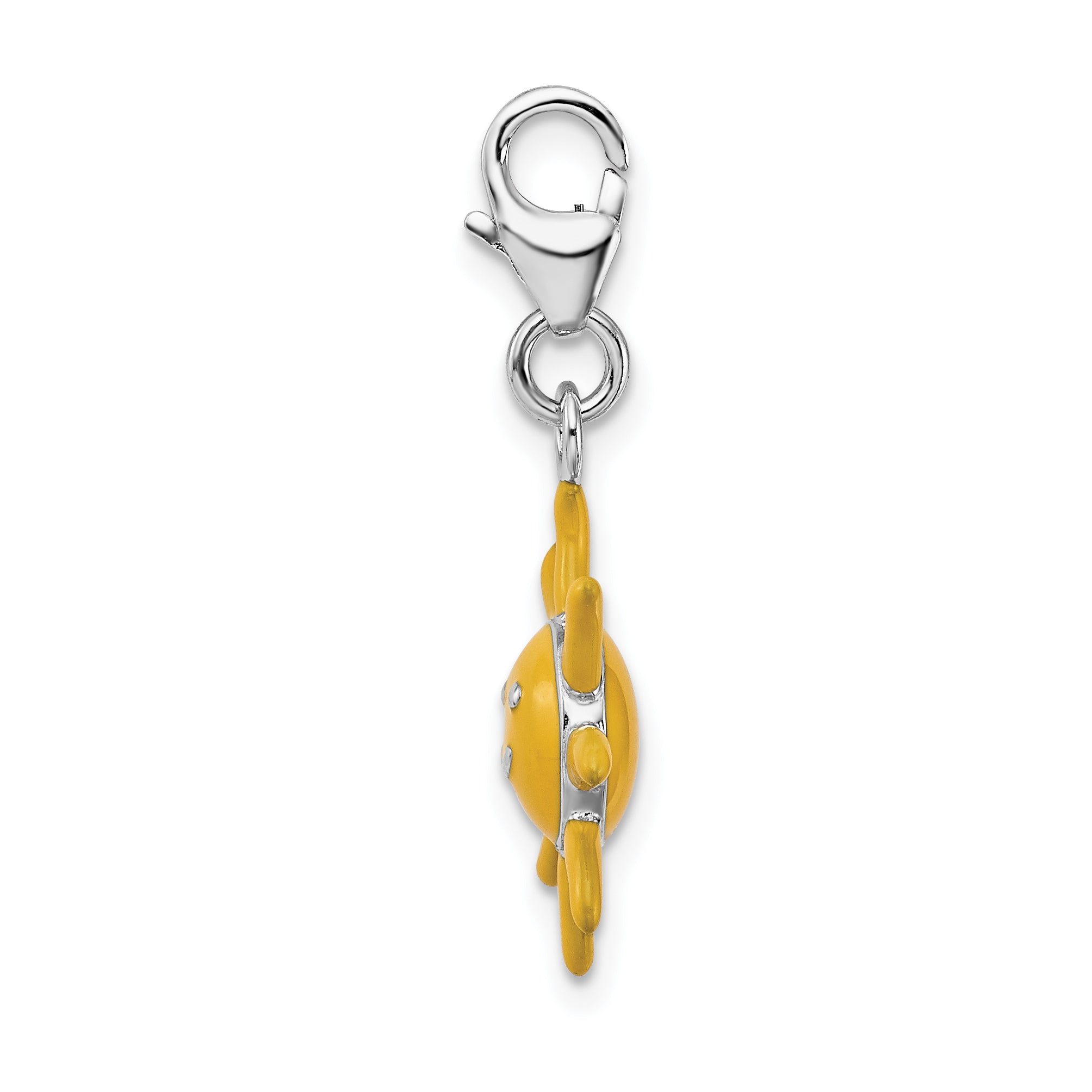 Amore La Vita Sterling Silver Rhodium-plated Polished 3-D Enameled Sunshine Charm with Fancy Lobster Clasp Secondary image