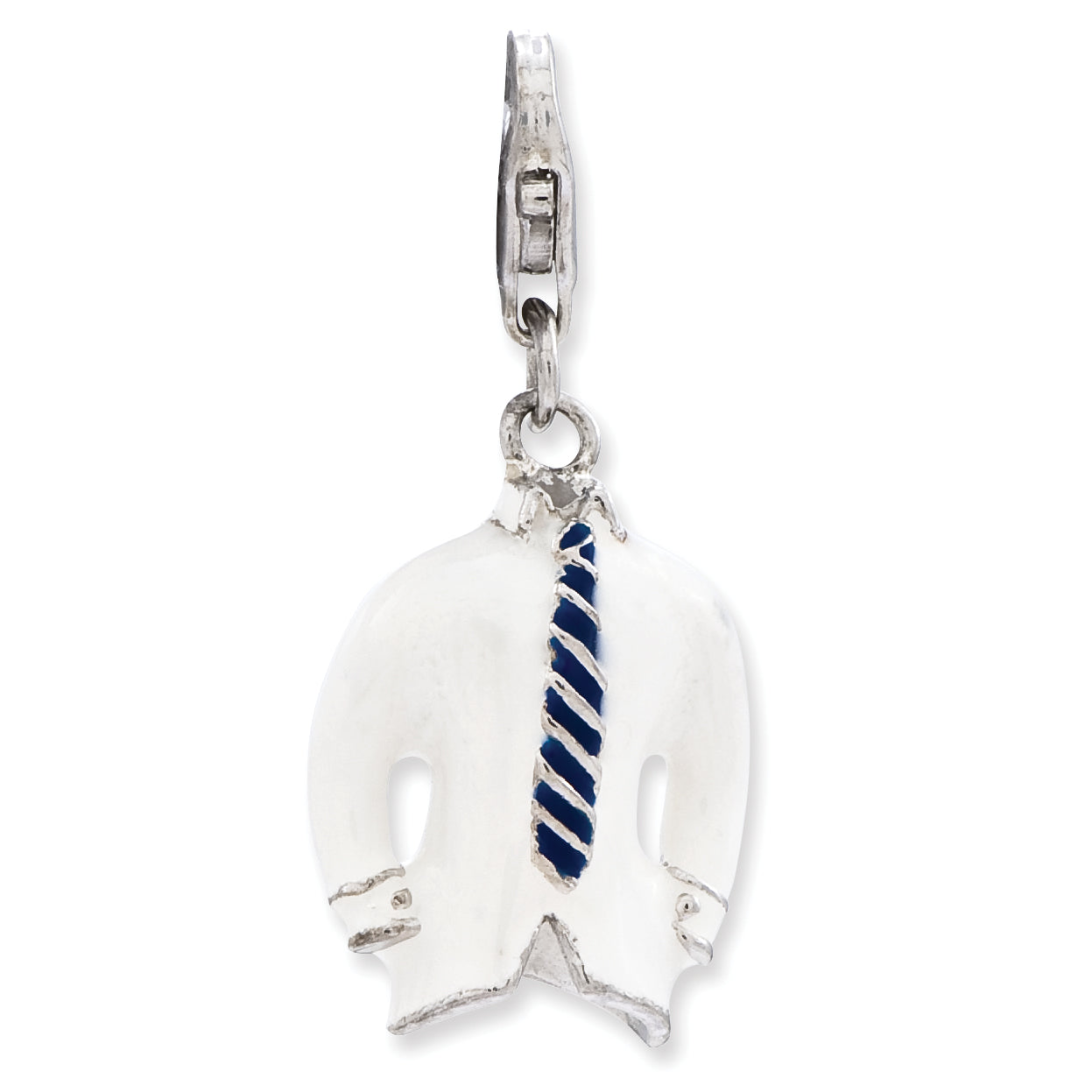 SS RH 3-D Enameled Collared Shirt and Tie w/Lobster Clasp Charm Main image