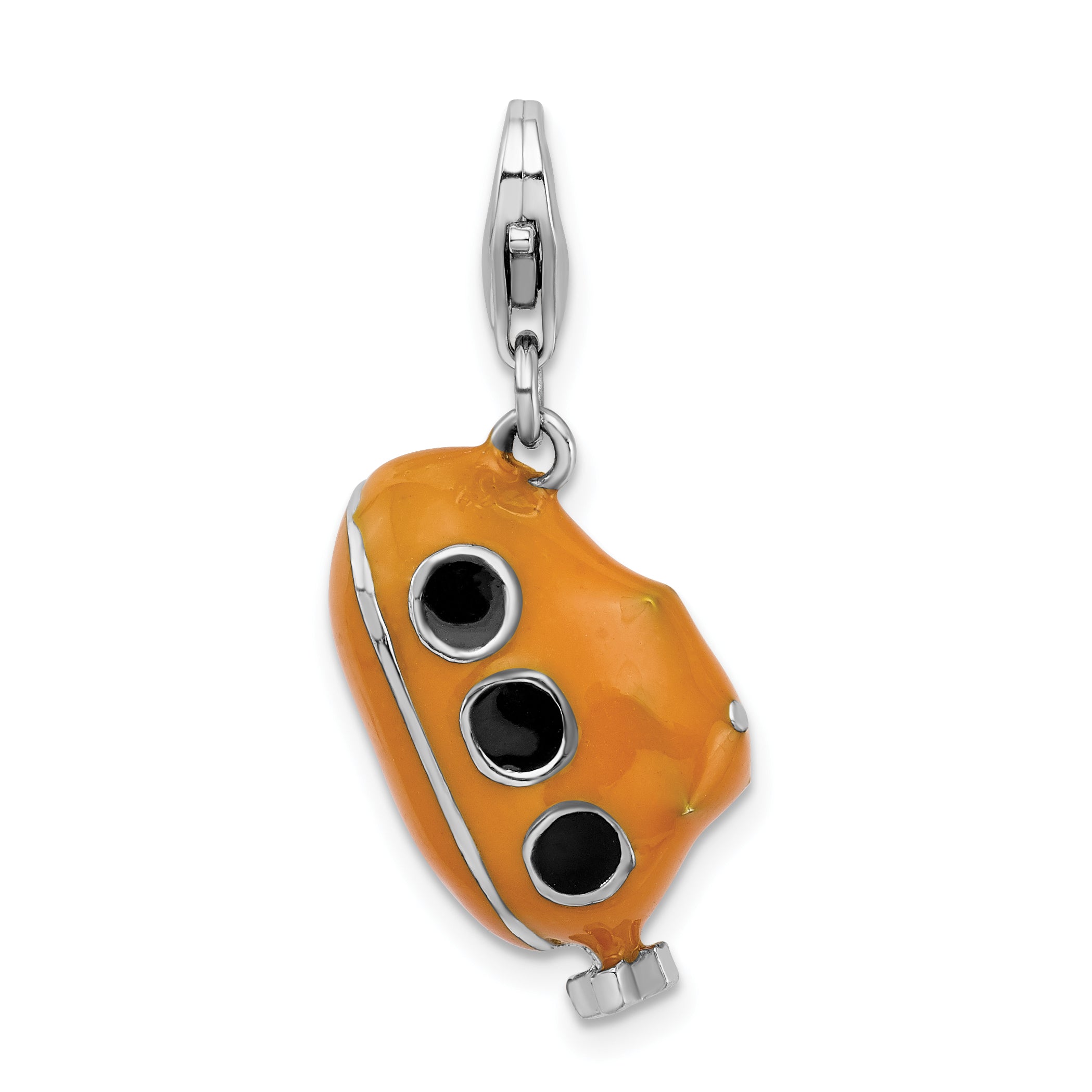 Amore La Vita Sterling Silver Rhodium-plated Polished 3-D Enameled Submarine Charm with Fancy Lobster Clasp Main image