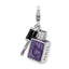 Amore La Vita Sterling Silver Rhodium-plated Polished 3-D Enameled Nail Enameled Charm with Fancy Lobster Clasp