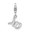 Amore La Vita Sterling Silver Rhodium-plated Polished XO Charm with Fancy Lobster Clasp