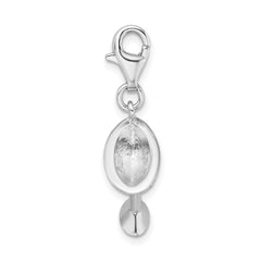 Amore La Vita Sterling Silver Rhodium-plated Polished 3-D CZ Martini Glass Charm with Fancy Lobster Clasp