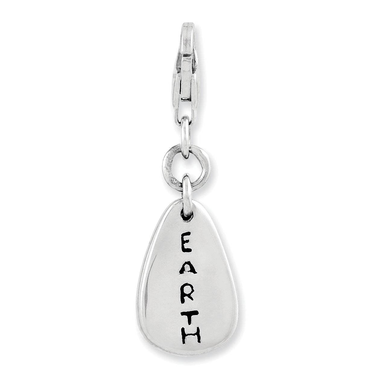 Amore La Vita Sterling Silver Rhodium-plated Polished Earth Symbol Charm with Fancy Lobster Clasp Secondary image