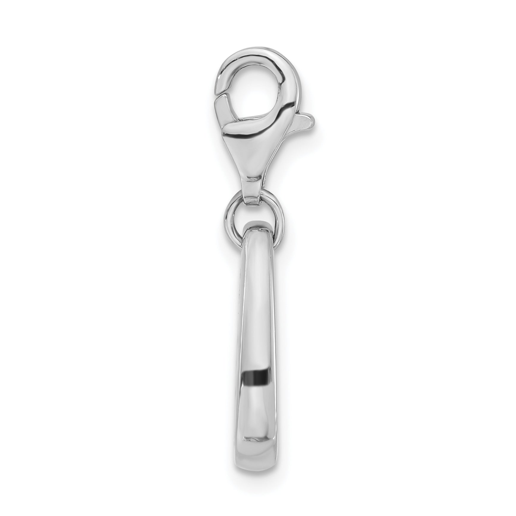 Sterling Silver Rhodium-plated Polished & Antiqued Fire Symbol With Lobster Clasp Charm Secondary image
