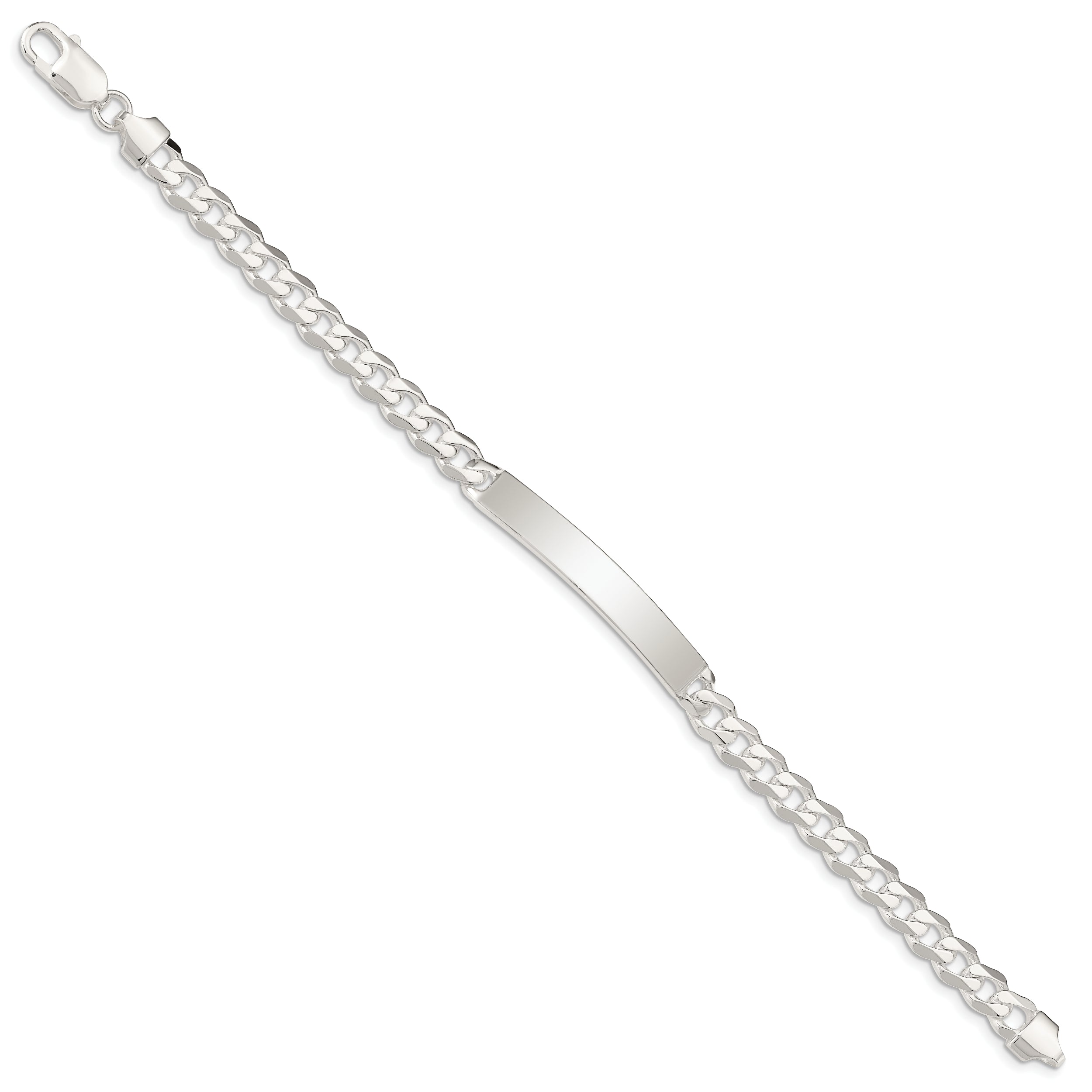 Sterling Silver Curb Link ID Bracelet