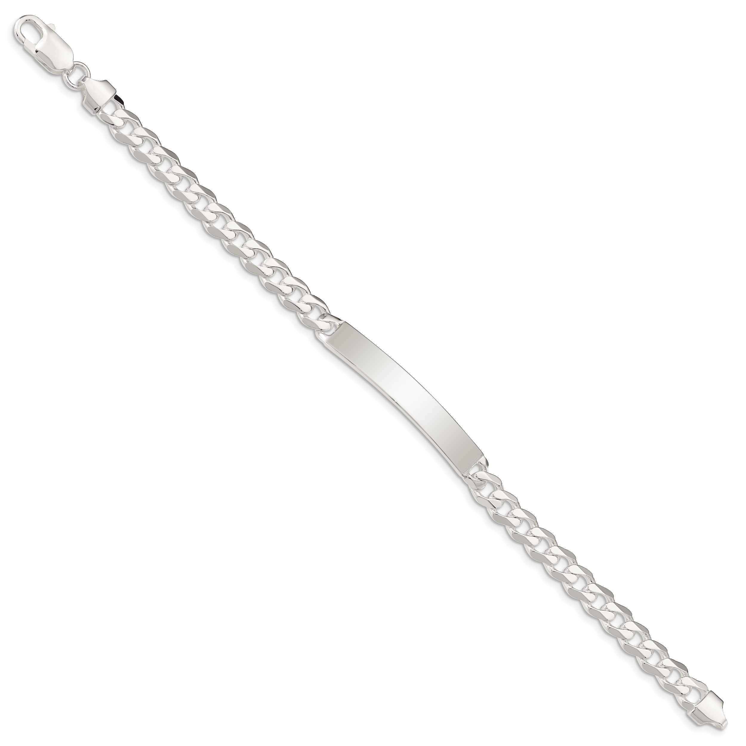 Sterling Silver Curb Link ID Bracelet Secondary image