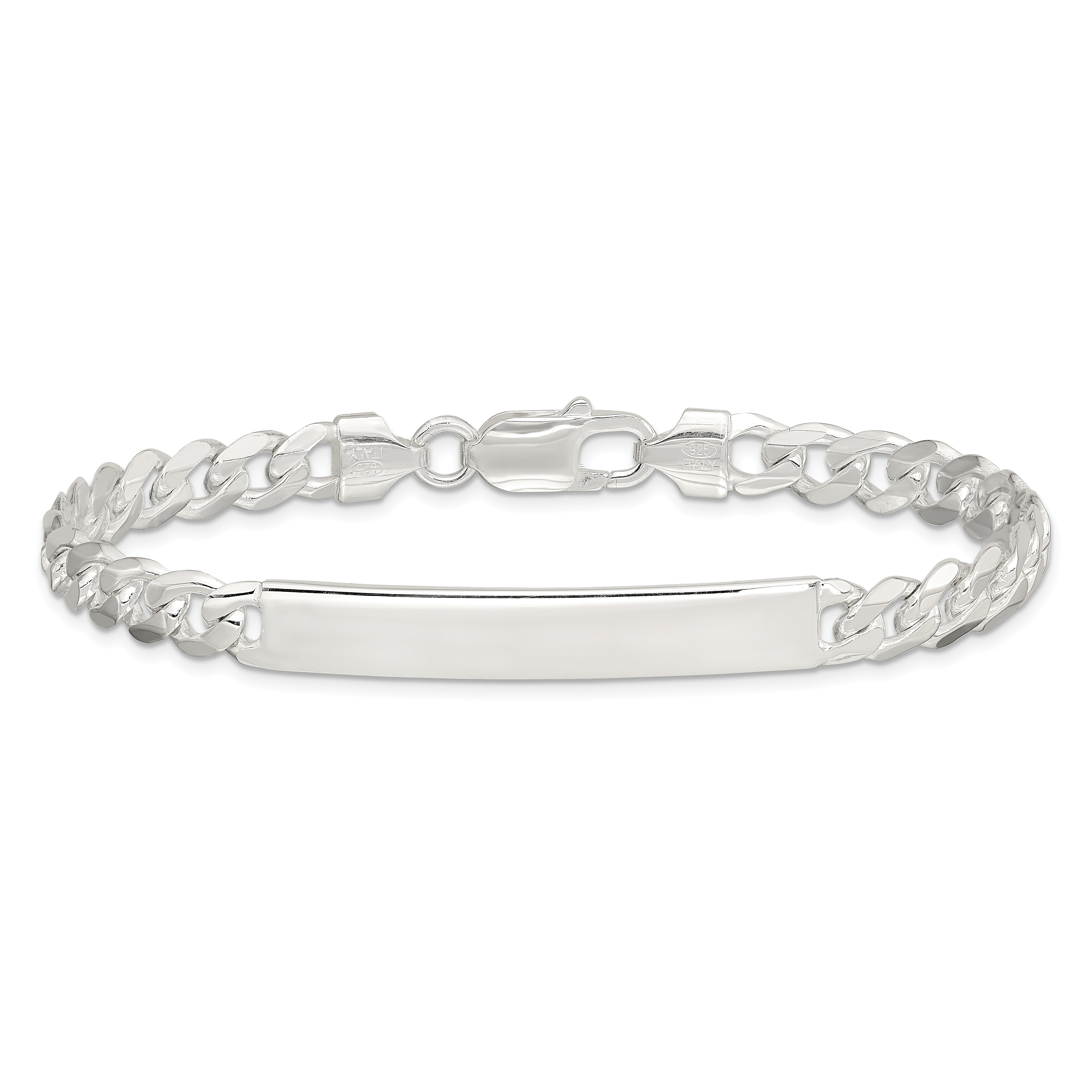 Sterling Silver Curb Link ID Bracelet