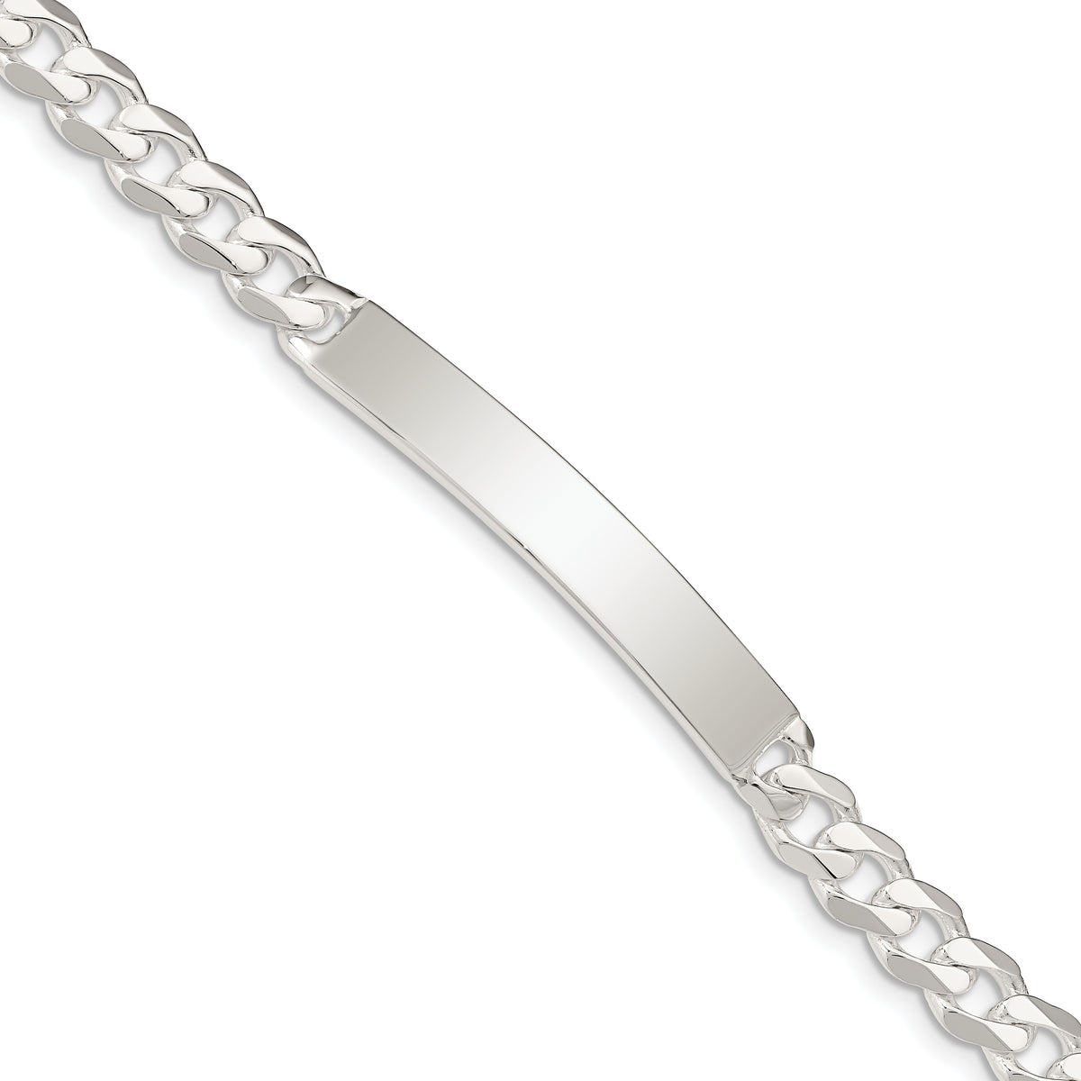 Sterling Silver Curb Link ID Bracelet