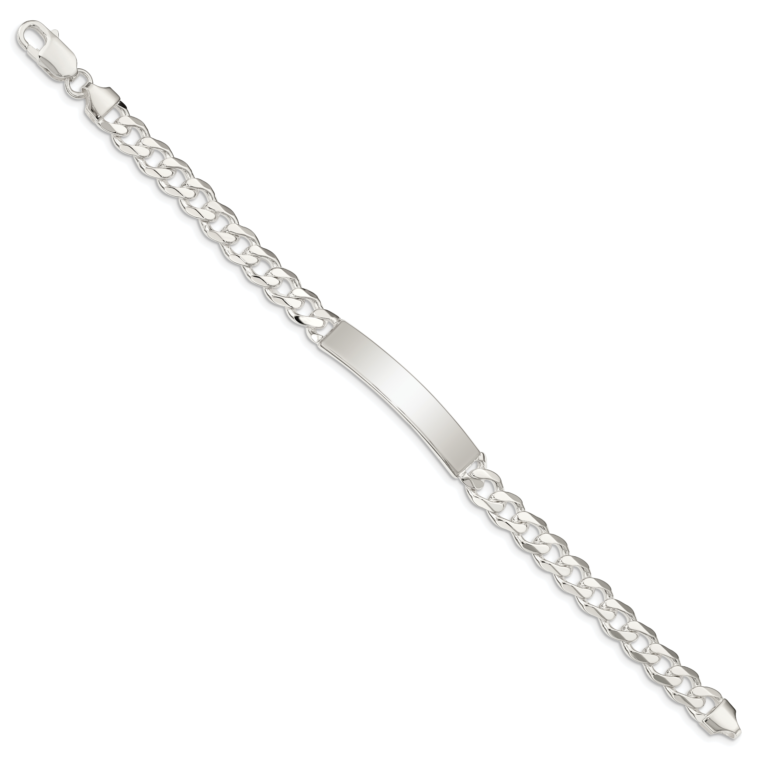 Sterling Silver Curb Link ID Bracelet Secondary image