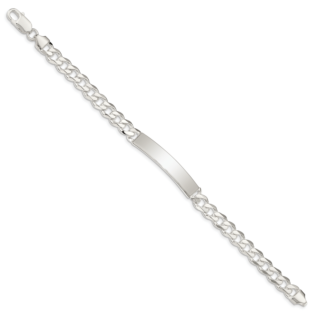 Sterling Silver Curb Link ID Bracelet