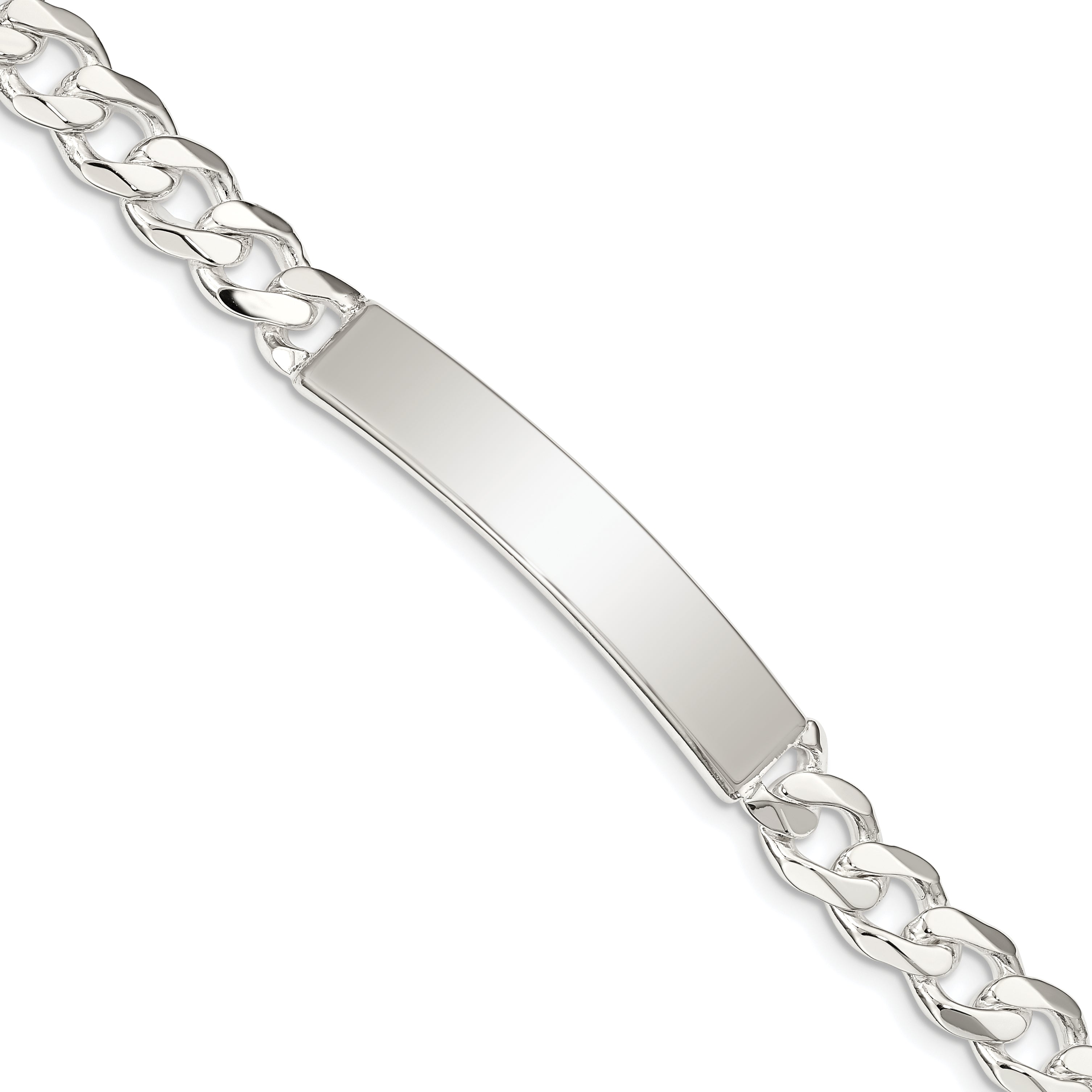 Sterling Silver Curb Link ID Bracelet Main image