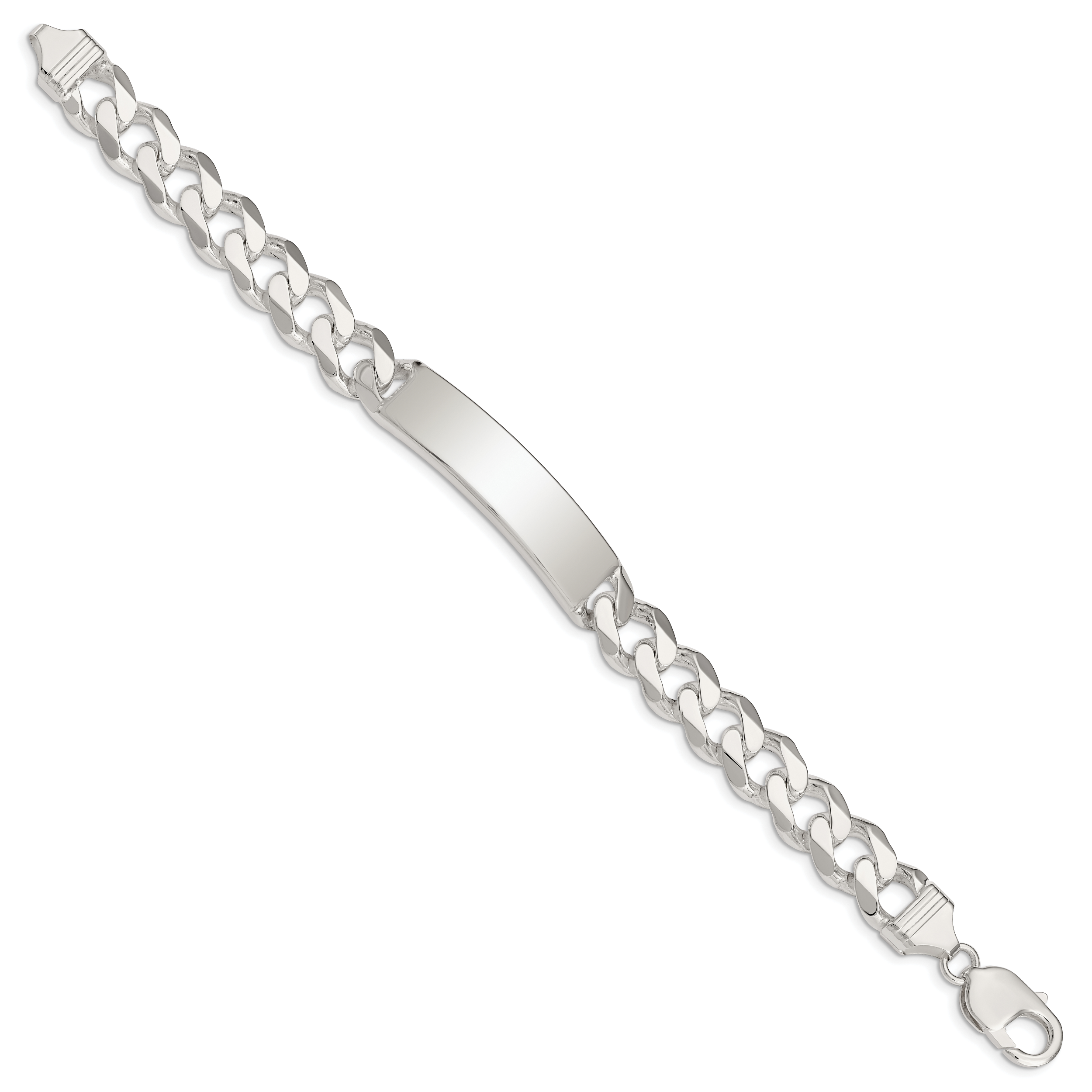 Sterling Silver Curb Link ID Bracelet Secondary image