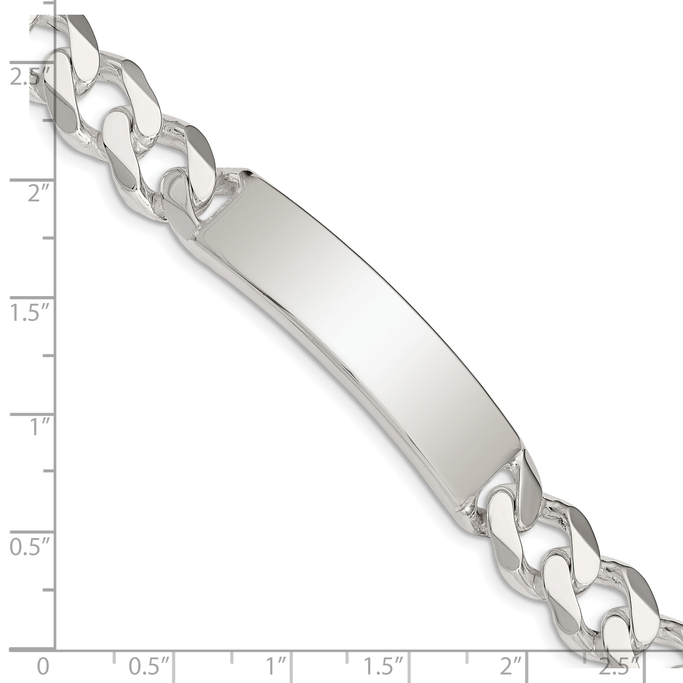 Sterling Silver Curb Link ID Bracelet