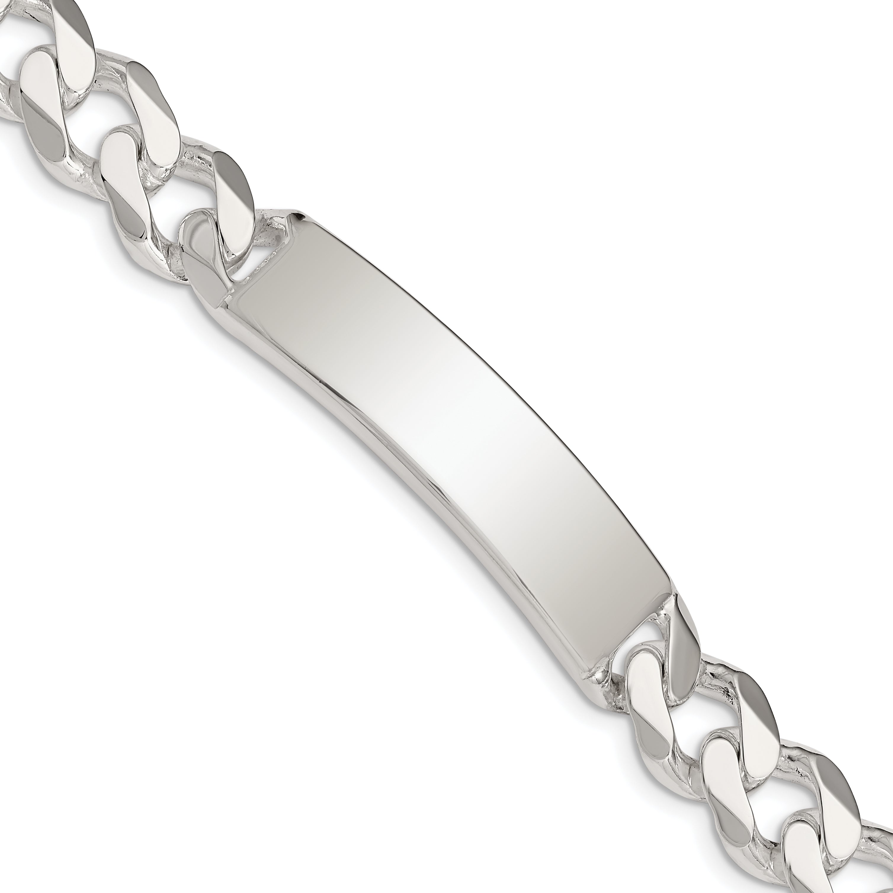 Sterling Silver Curb Link ID Bracelet Main image