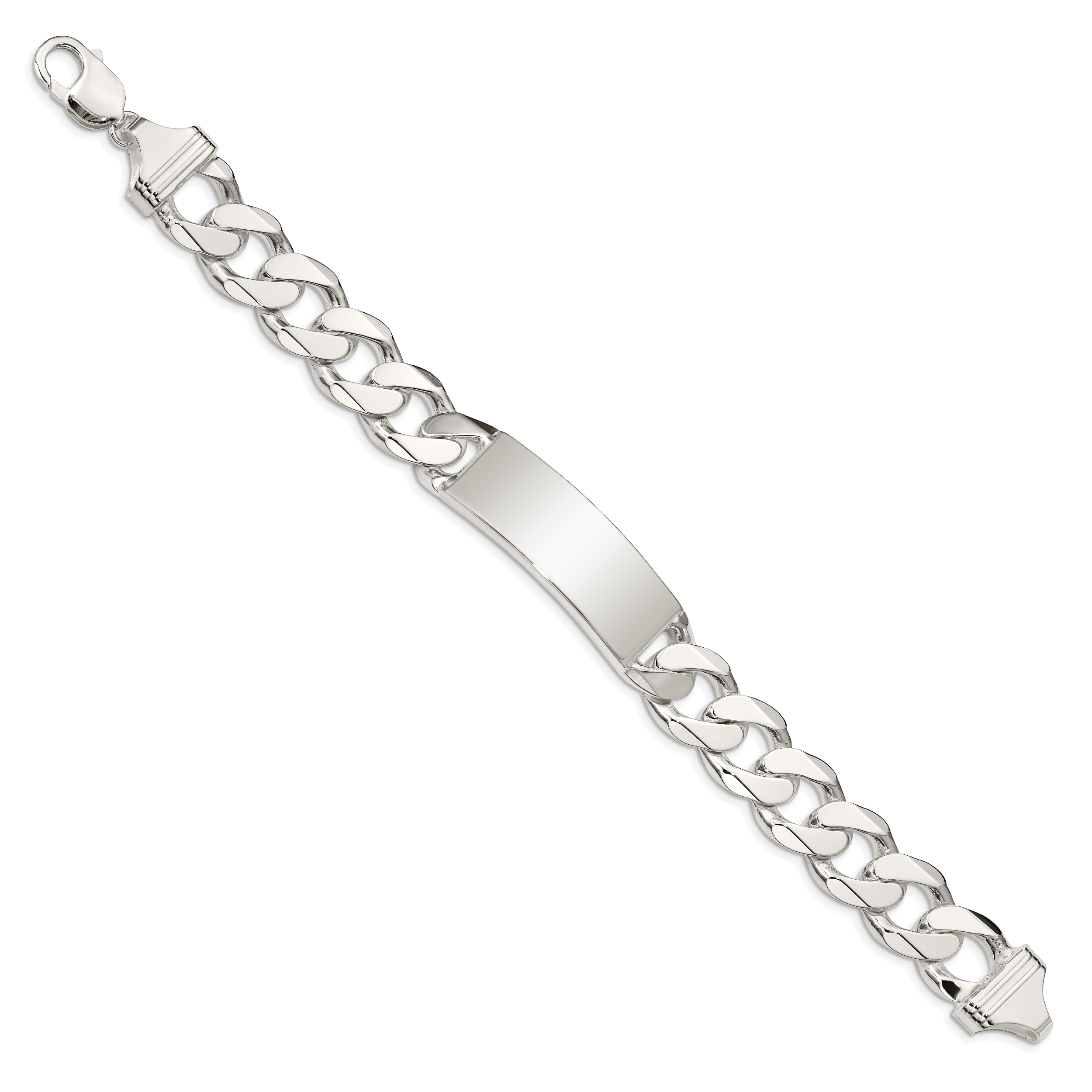 Sterling Silver Curb Link ID Bracelet Secondary image