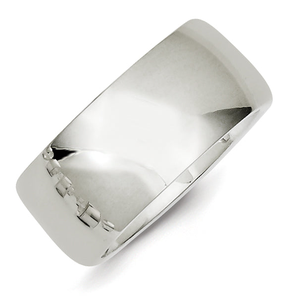 Comfort-Fit Wedding Band in Sterling Silver, 10mm
