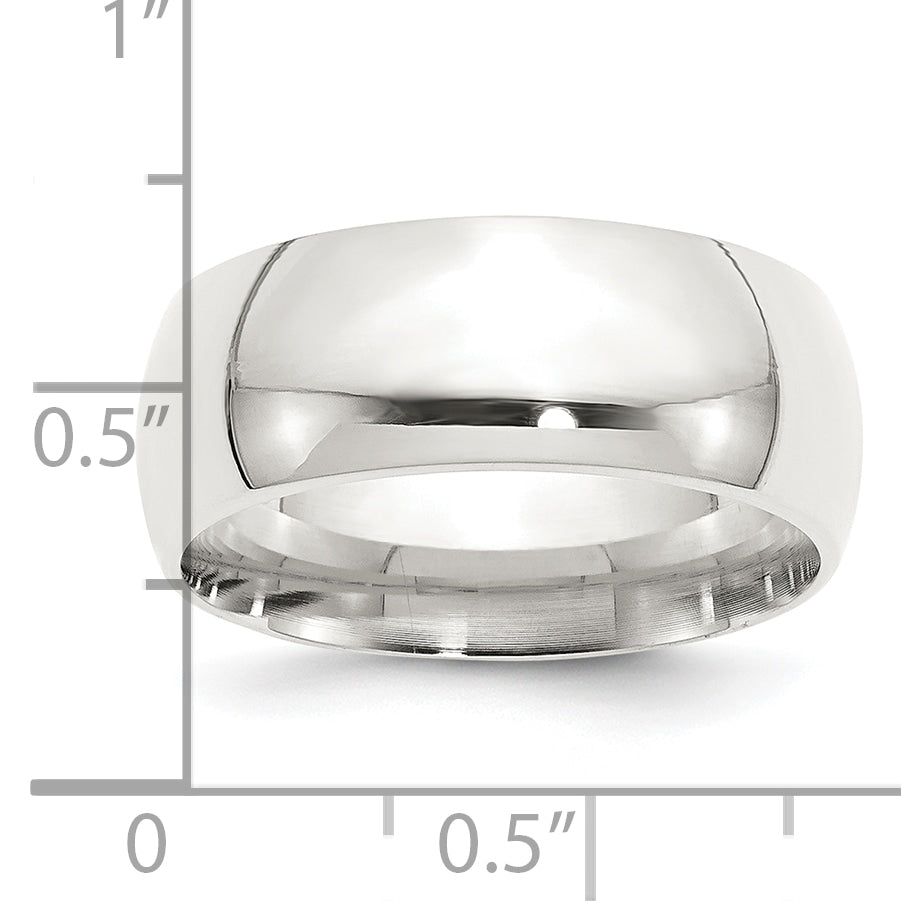 Comfort-Fit Wedding Band in Sterling Silver, 9mm