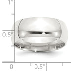 Comfort-Fit Wedding Band in Sterling Silver, 9mm