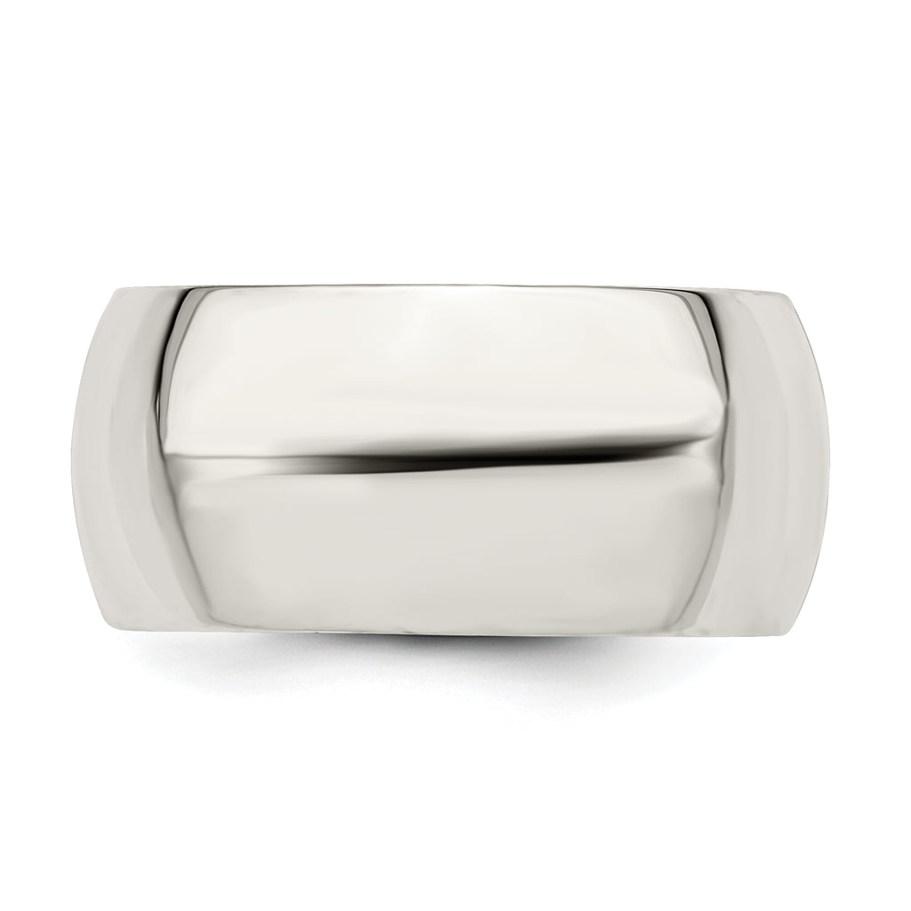 Comfort-Fit Wedding Band in Sterling Silver, 10mm