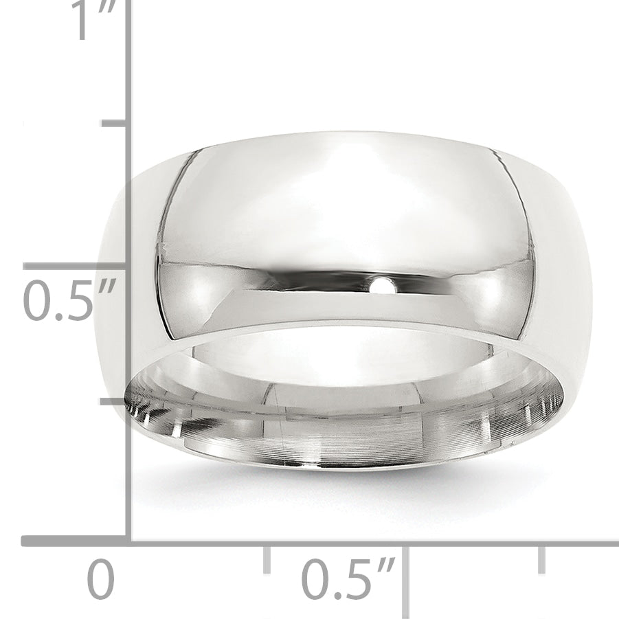 Comfort-Fit Wedding Band in Sterling Silver, 10mm