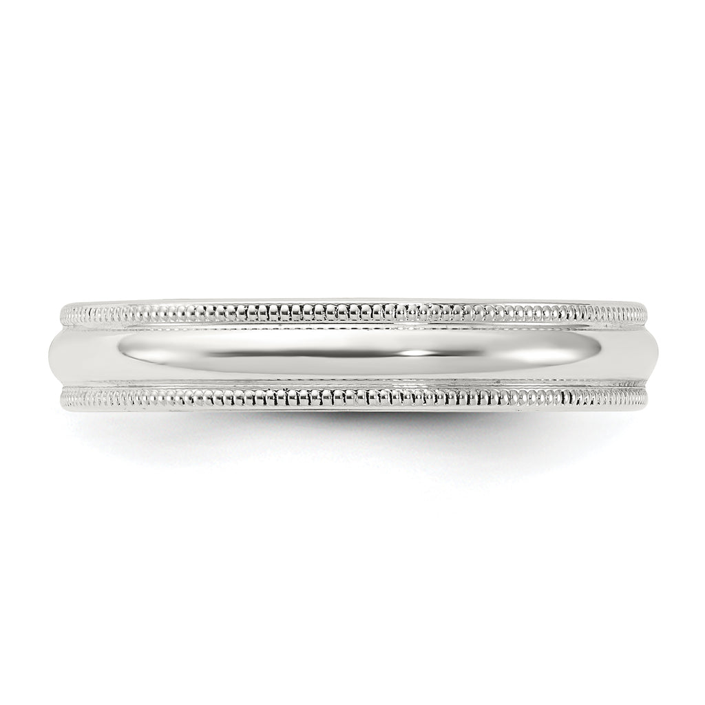 Milgrain Comfort-Fit Wedding Band in Sterling Silver, 4mm
